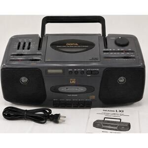 Sears LXI Portable CD Cassette Boombox AM FM Radio Tested Working Vintage